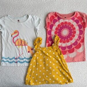 Tea Collection Kids Short Sleeve Tees - Flamingo, Pink Mandala, Yellow Polka Dot
